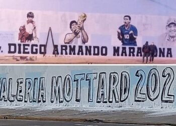 Indignación: candidata de Miguel Ángel Pichetto tapó un mural de Diego Maradona en La Matanza