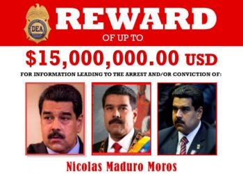 Estados Unidos mantiene vigente la recompensa de 15 millones de dólares por la captura del dictador Nicolás Maduro