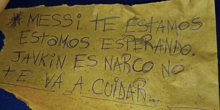 “Messi te estamos esperando”: el mensaje que le dejaron a Messi acompañado de 14 balazos